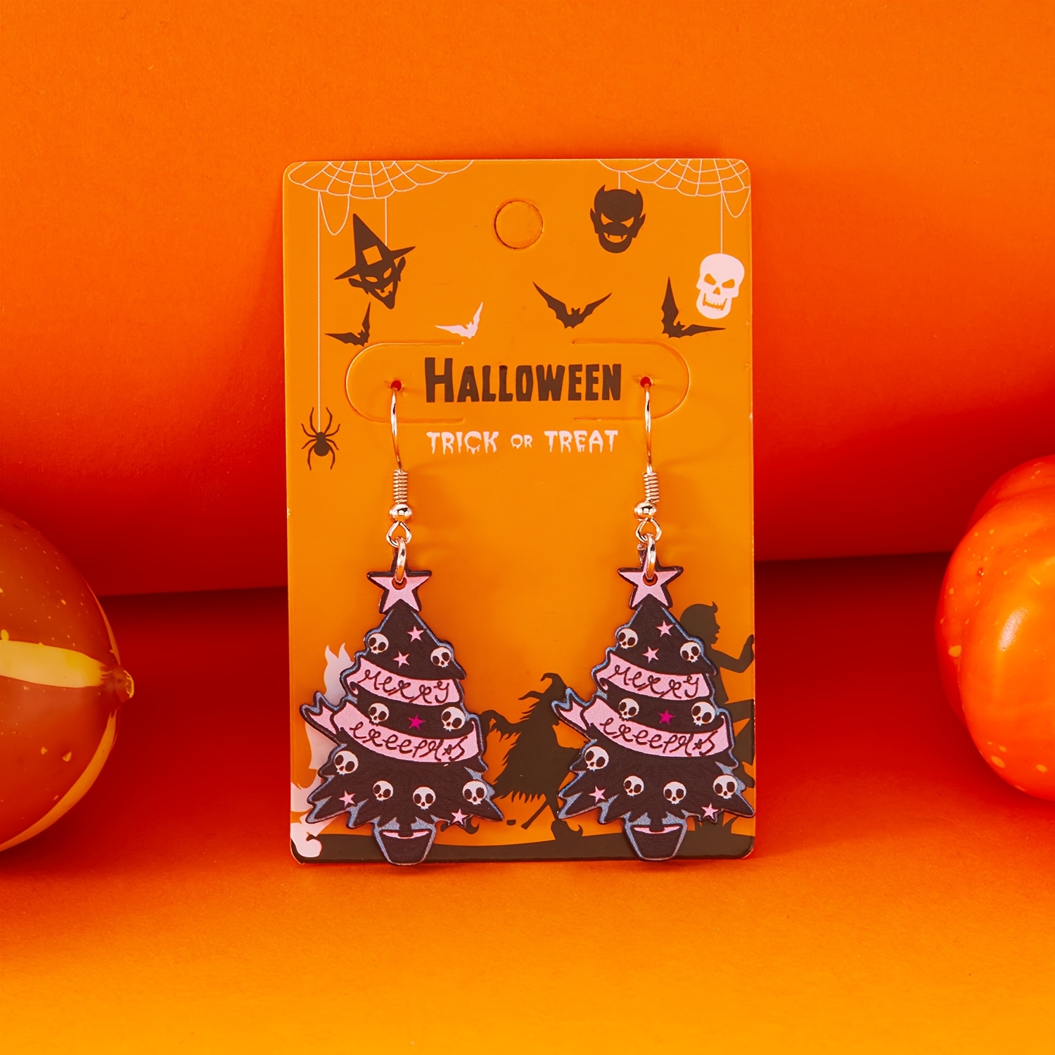 2pcs Women's Gothic Skull Pendant Dangle Earrings